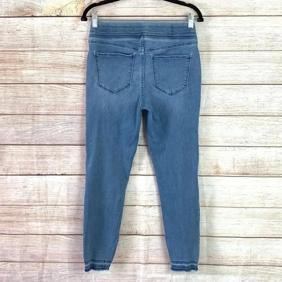 Old Navy Rockstar Pull On Mid Rise Raw Edge Hem Skinny Pants Women’s Size 8 Blue - Picture 6 of 10